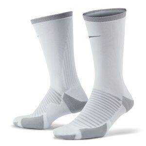 Nike Spark Lightweight Running Crew Socks Men's Size 10-11.5 White Grey Silver